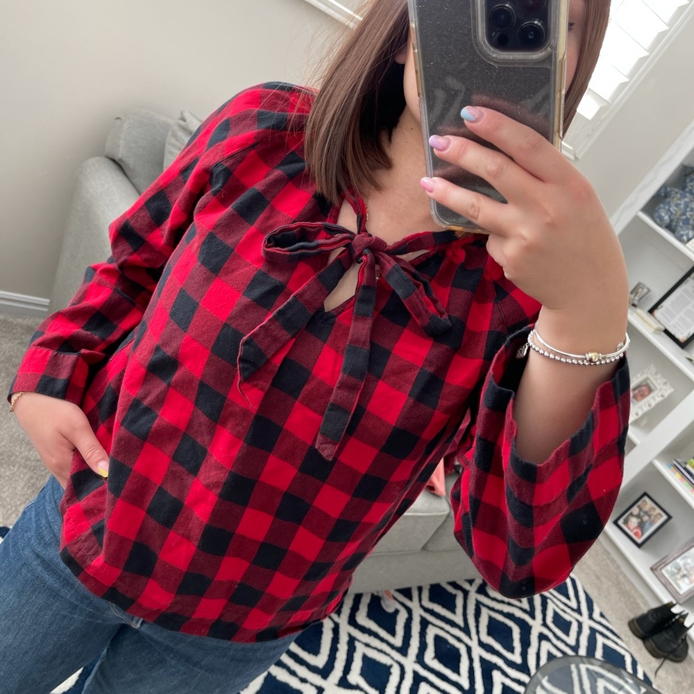 Madewell plaid top